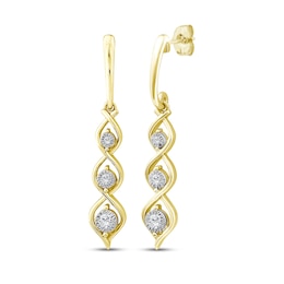 Memories Moments Magic Diamond Twist Earrings 1/5 ct tw 10K Yellow Gold