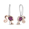 Thumbnail Image 1 of Barbie Pink Lab-Created Sapphire Earrings Sterling Silver & 10K Rose Gold