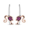 Thumbnail Image 2 of Barbie Pink Lab-Created Sapphire Earrings Sterling Silver & 10K Rose Gold