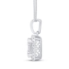 Thumbnail Image 3 of Baguette & Round-Cut Multi-Diamond Necklace 1/3 ct tw 10K White Gold 18"