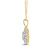 Thumbnail Image 3 of Multi-Diamond Halo Circle Necklace 1/2 ct tw 14K Yellow Gold 18"