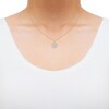 Thumbnail Image 4 of Multi-Diamond Halo Circle Necklace 1/2 ct tw 14K Yellow Gold 18"