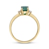 Thumbnail Image 2 of Emerald-Cut Natural Emerald & Diamond Ring 1/10 ct tw 10K Yellow Gold