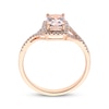 Thumbnail Image 3 of Cushion-Cut Morganite & Diamond Halo Ring 1/5 ct tw 10K Rose Gold
