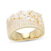 Thumbnail Image 1 of Marquise & Round-Cut White Lab-Created Sapphire Ring 24K Yellow Gold Vermeil Sterling Silver