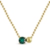Thumbnail Image 1 of Lab-Created Emerald & Bead Necklace 24K Yellow Gold Vermeil Sterling Silver 18"