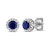 Thumbnail Image 2 of KAY Lab-Grown Diamonds Blue Lab-Created Sapphire Halo Gift Set Sterling Silver