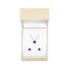 Thumbnail Image 3 of KAY Lab-Grown Diamonds Blue Lab-Created Sapphire Halo Gift Set Sterling Silver
