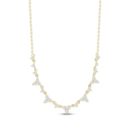 Diamond Scatter Necklace 1/2 ct tw 10K Yellow Gold 18"