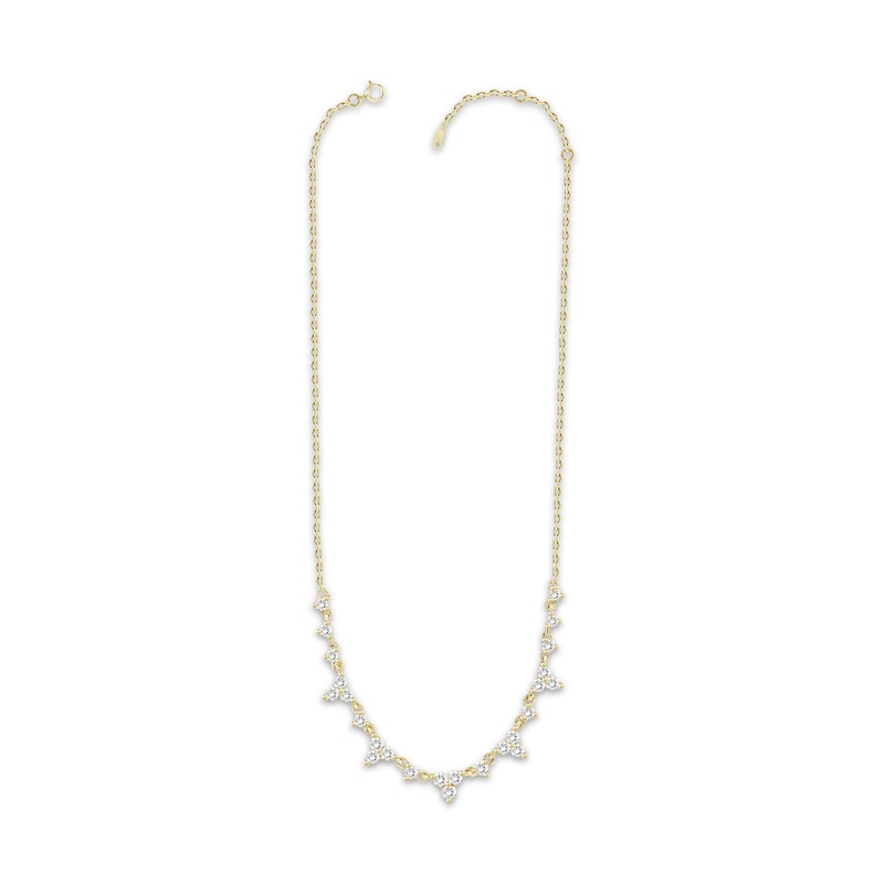 Main Image 2 of Diamond Scatter Necklace 1/2 ct tw 10K Yellow Gold 18"