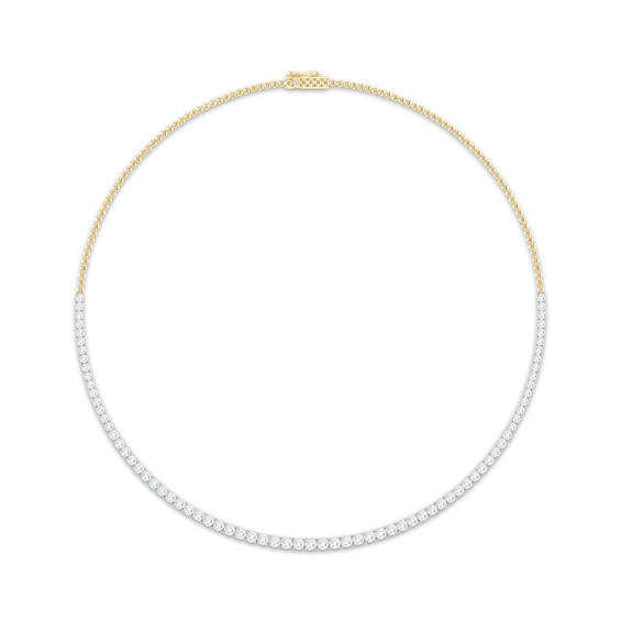 KAY Lab-Grown Diamonds Necklace 3 ct tw 14K Yellow Gold-Plated Sterling Silver 17"
