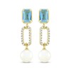 Thumbnail Image 2 of STUDIO BY KAY Cultured Pearl, Swiss Blue Topaz & White Lab-Created Sapphire Drop Earrings 24K Yellow Gold Vermeil Sterling Silver
