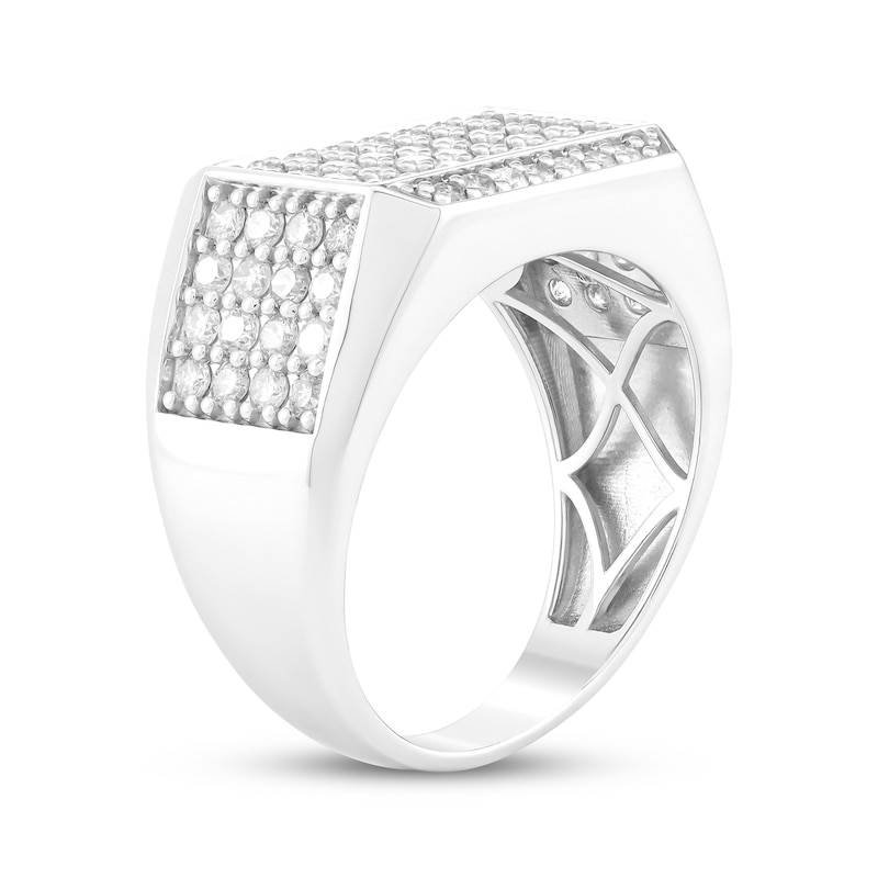 Main Image 2 of Men's Multi-Diamond Rectangle Fashion Ring 1-3/4 ct tw Sterling Silver