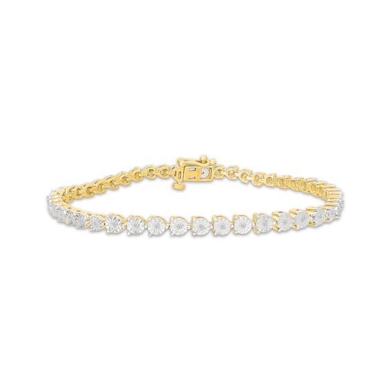 KAY Lab-Grown Diamonds Line Bracelet 1/4 ct tw 24K Yellow Gold Vermeil Sterling Silver 7.25"