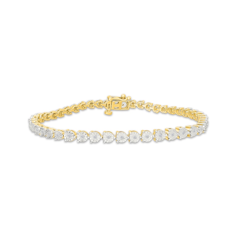 Main Image 1 of KAY Lab-Grown Diamonds Line Bracelet 1/4 ct tw 24K Yellow Gold Vermeil Sterling Silver 7.25"