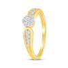 Thumbnail Image 2 of Multi-Diamond Flower Promise Ring 1/5 ct tw 10K Yellow Gold