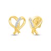 Thumbnail Image 1 of Diamond-Accent Ribbon Heart Stud Earrings 10K Yellow Gold