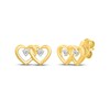 Thumbnail Image 1 of Diamond-Accent Entwined Double Heart Stud Earrings 10K Yellow Gold