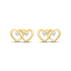 Thumbnail Image 2 of Diamond-Accent Entwined Double Heart Stud Earrings 10K Yellow Gold