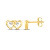 Thumbnail Image 3 of Diamond-Accent Entwined Double Heart Stud Earrings 10K Yellow Gold