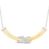 Thumbnail Image 1 of Diamond Infinity Curved Bar Necklace 1/6 ct tw Sterling Silver & 10K Yellow Gold 18"
