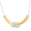 Thumbnail Image 2 of Diamond Infinity Curved Bar Necklace 1/6 ct tw Sterling Silver & 10K Yellow Gold 18"