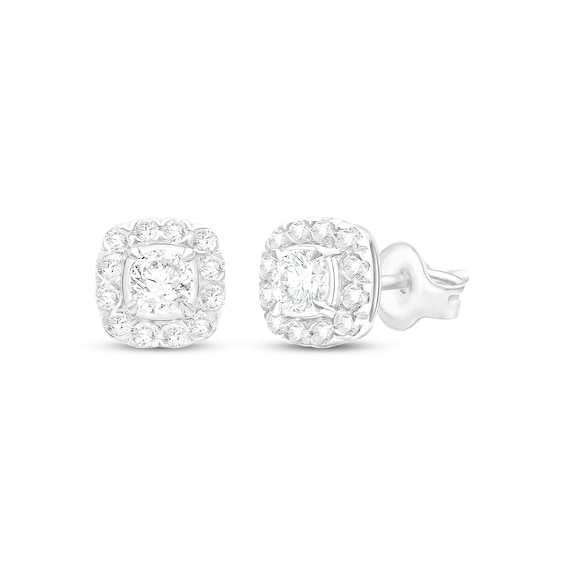 KAY Lab-Grown Diamonds Halo Stud Earrings 1/2 ct tw Sterling Silver