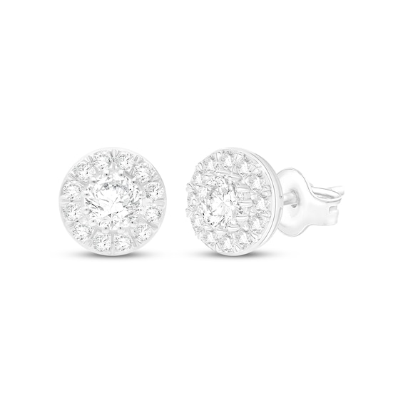 KAY Lab-Grown Diamonds Halo Stud Earrings 2 ct tw 10K White Gold