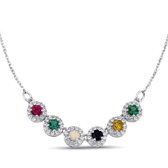 Birthstone Family & Mother's Necklace (1-6 Stones)