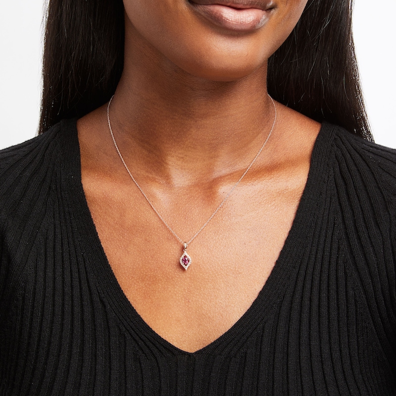 Main Image 2 of Le Vian Natural Ruby Necklace 1/6 ct tw Nude Diamonds 14K Gold