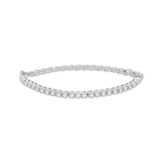 Diamond Adjustable Line Tennis Bracelet 1 ct tw 10K White Gold 6.25" to 9"