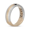 Thumbnail Image 1 of Neil Lane Men's Square-Cut Black Diamond Wedding Band 1/4 ct tw 14K Two-Tone Gold