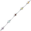 Thumbnail Image 1 of Garnet, Citrine, Peridot, Swiss Blue Topaz & Amethyst Station Bracelet Sterling Silver 7"