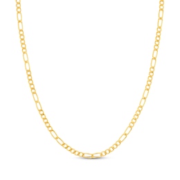3.9mm Figaro Chain Necklace Semi-Solid 14K Solid Yellow Gold 22"