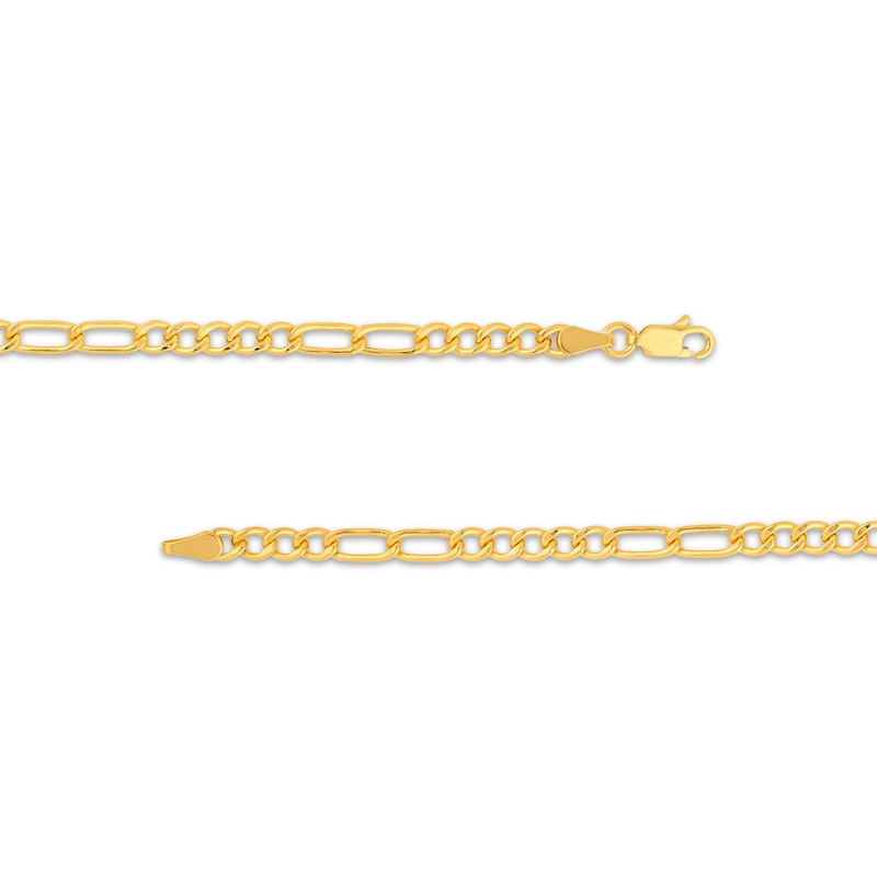 Main Image 3 of 3.9mm Figaro Chain Necklace Semi-Solid 14K Solid Yellow Gold 22"