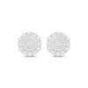 Thumbnail Image 2 of Multi-Diamond Circle Stud Earrings 1/10 ct tw Sterling Silver