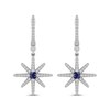 Thumbnail Image 1 of Blue & White Lab-Created Sapphire North Star Dangle Earrings Sterling Silver
