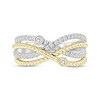 Thumbnail Image 2 of Diamond Bezel Crossover Ring 1/3 ct tw 10K Two-Tone Gold
