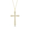Thumbnail Image 1 of Diamond Tapered Cross Rope Necklace 1/2 ct tw 10K Yellow Gold 18"