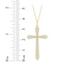 Thumbnail Image 2 of Diamond Tapered Cross Rope Necklace 1/2 ct tw 10K Yellow Gold 18"