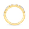 Thumbnail Image 3 of Lab-Grown Diamonds Round & Emerald-Cut Anniversary Ring 2 ct tw 14K Yellow Gold