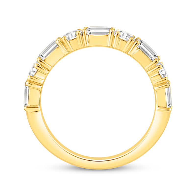 Lab-Created Diamonds by KAY Round & Emerald-Cut Anniversary Ring 2 ct tw 14K Yellow Gold