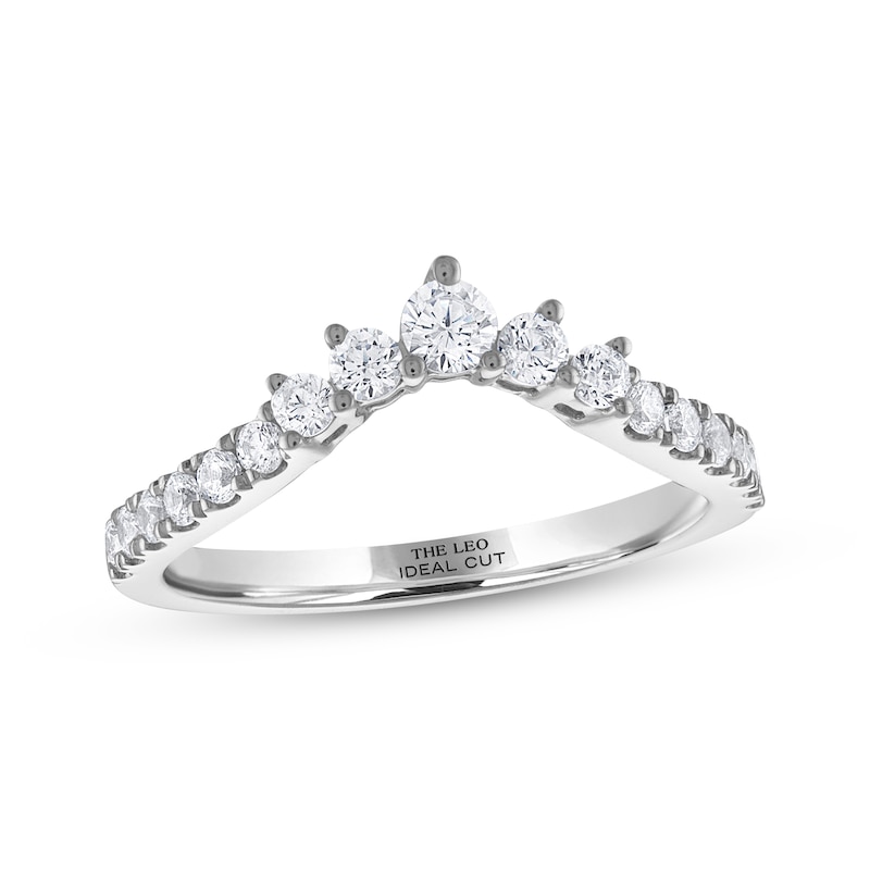 Main Image 1 of THE LEO Ideal Cut Diamond Graduated Contour Band 1/2 ct tw 14K White Gold