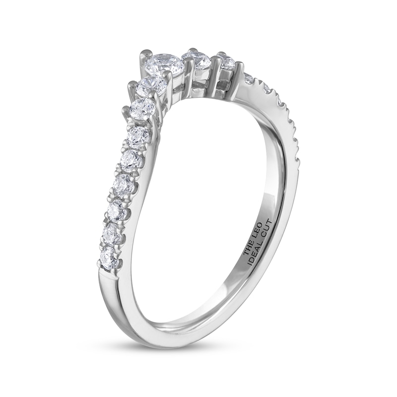 Main Image 2 of THE LEO Ideal Cut Diamond Graduated Contour Band 1/2 ct tw 14K White Gold