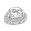 Thumbnail Image 1 of THE LEO Legacy Lab-Grown Diamond Princess-Cut Bridal Set 4-1/5 ct tw 14K White Gold