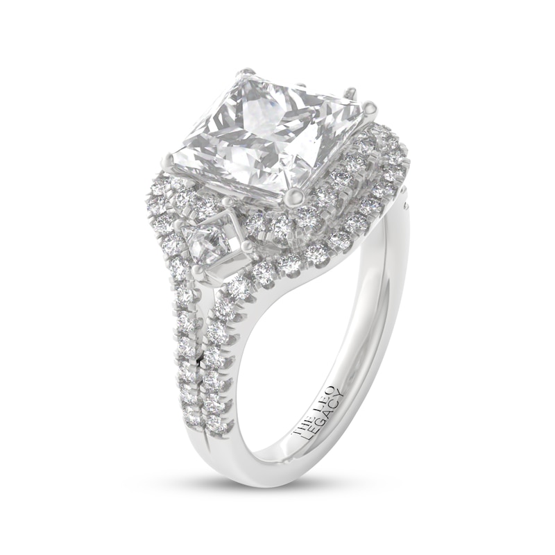 Main Image 2 of THE LEO Legacy Lab-Grown Diamond Princess-Cut Halo Engagement Ring 4 ct tw 14K White Gold
