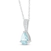 Thumbnail Image 2 of Pear-Shaped Aquamarine & Diamond Necklace 1/20 ct tw 10K White Gold 18"