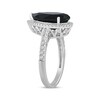 Thumbnail Image 2 of Pear-Shaped Black Onyx & White Lab-Created Sapphire Ring Sterling Silver
