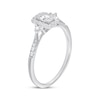 Thumbnail Image 2 of Adore Multi-Diamond Center Cushion Halo Engagement Ring 1/4 ct tw 10K White Gold