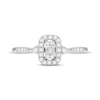 Thumbnail Image 3 of Adore Multi-Diamond Center Cushion Halo Engagement Ring 1/4 ct tw 10K White Gold